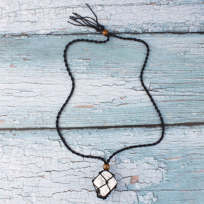 Braided Stone Pendant Ethnic Necklace