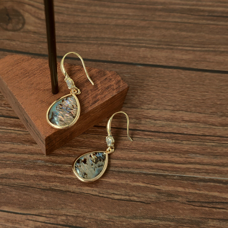 Shell Decor Drop-shaped Pendant Retro Earrings