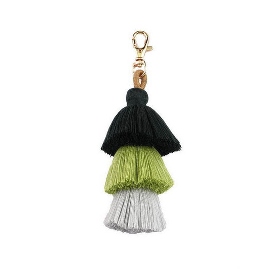 Boho Color Block Tiered Tassel Earrings