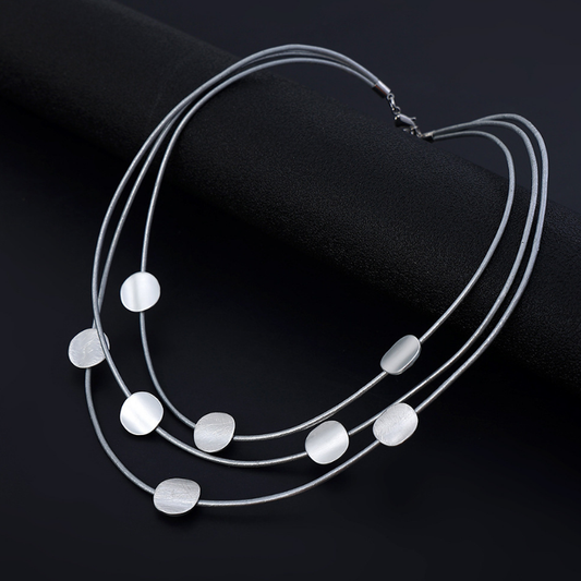 Round Metal Decor Stylish Multi-layer Necklace