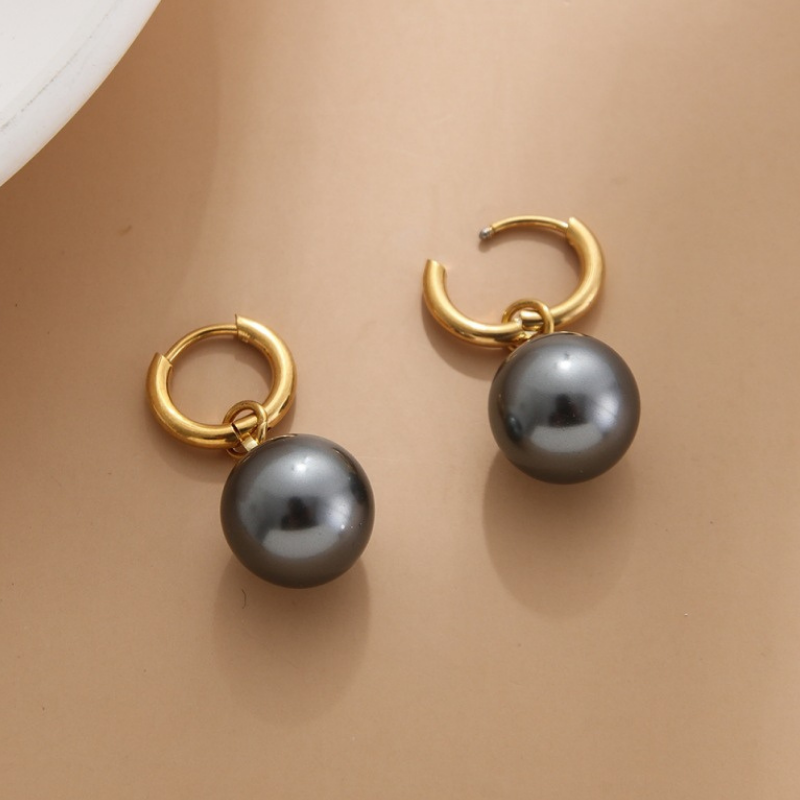 Simple Faux Pearl Pendant Earrings