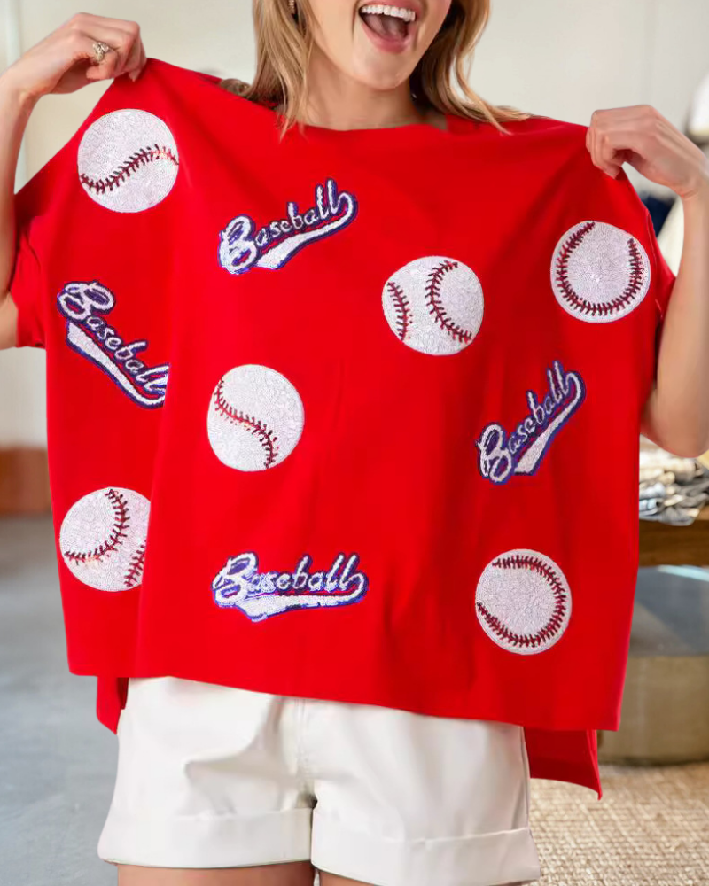 Baseball Sequined T-shirt