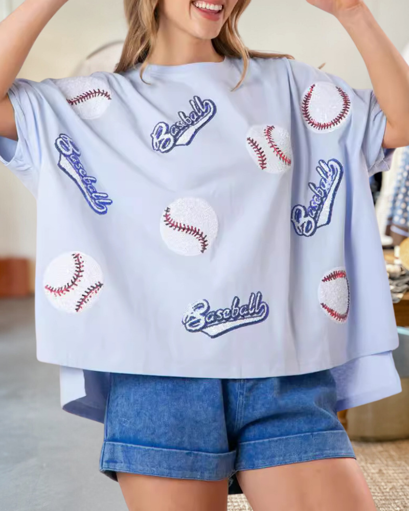 Baseball Sequined T-shirt