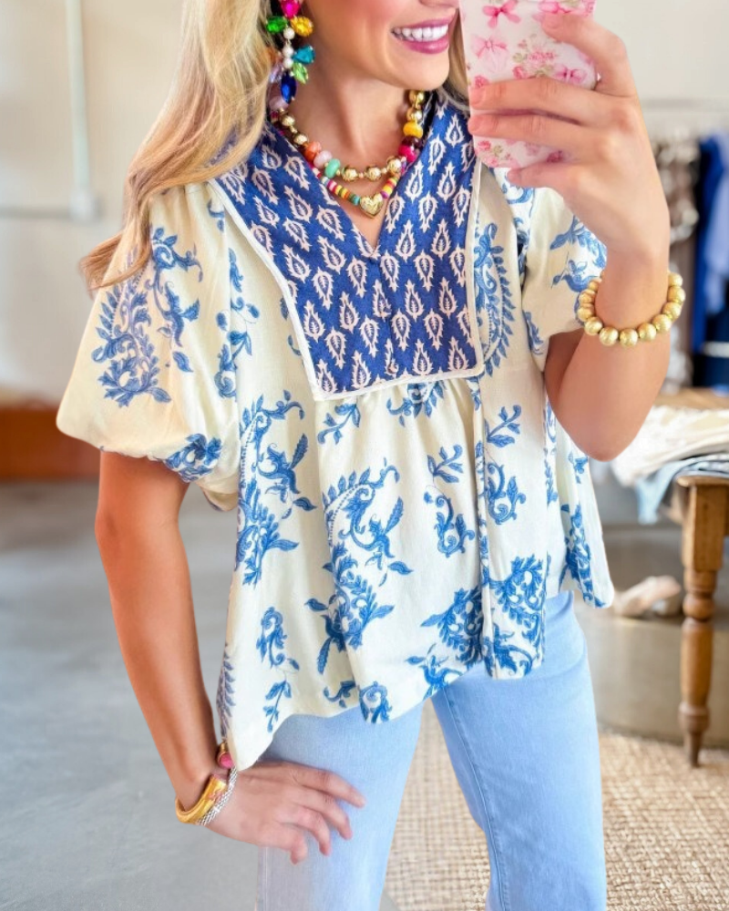 Ruffle Sleeves Entro Rissa Top