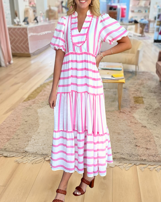 Striped Loose Casual Maxi Dress