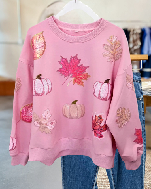 Maple & Blush Sequin Fall Pullover