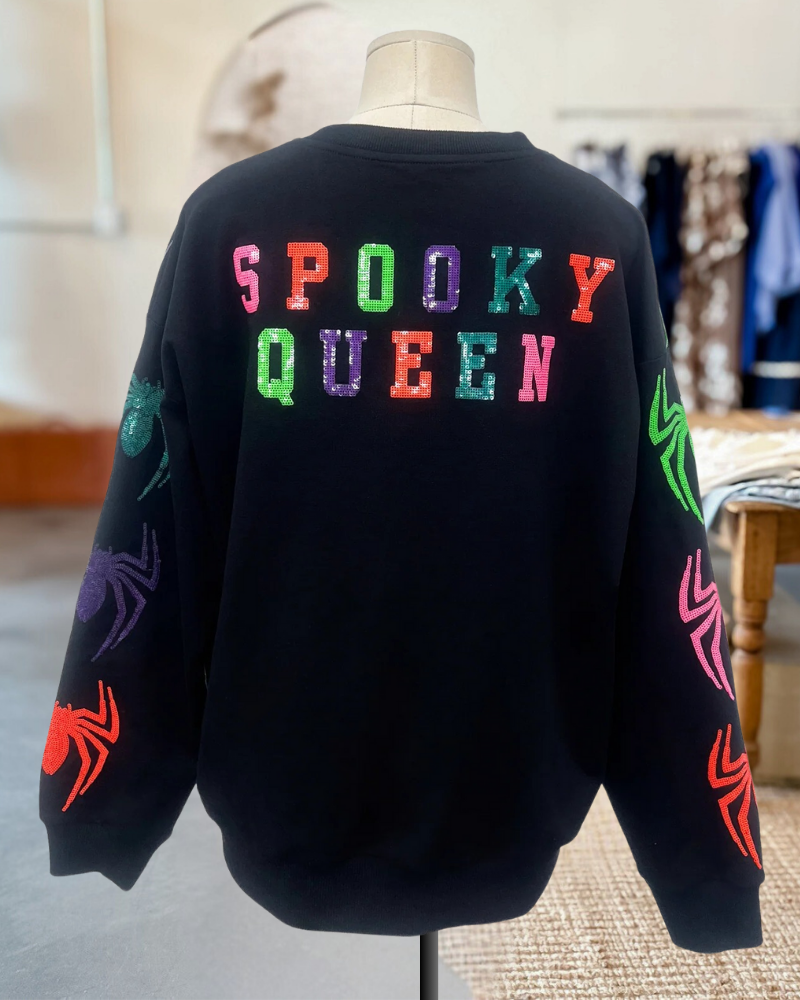 Black Colorful Web Pullover