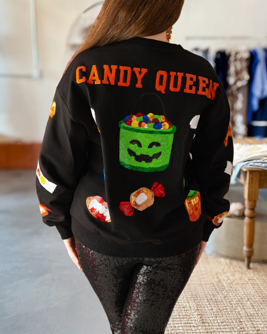 Sequin Halloween Pumpkin Pullover