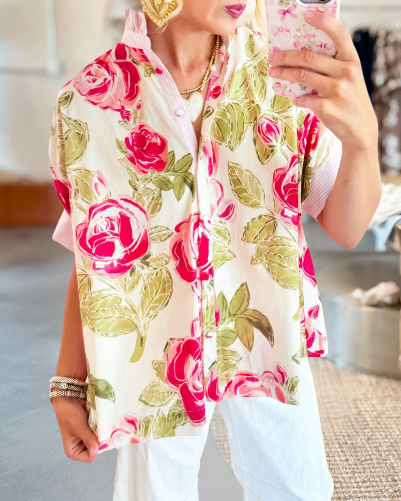 Think Pink Floral Blouse