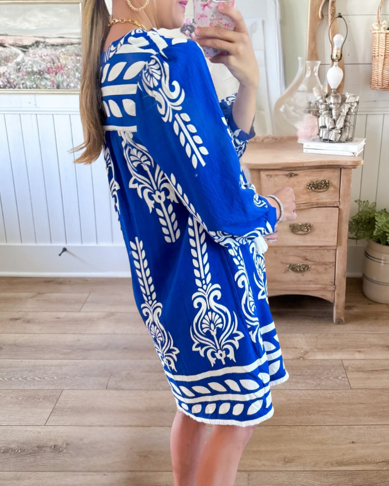 Bohemian Style Embroidered Tunic Dress