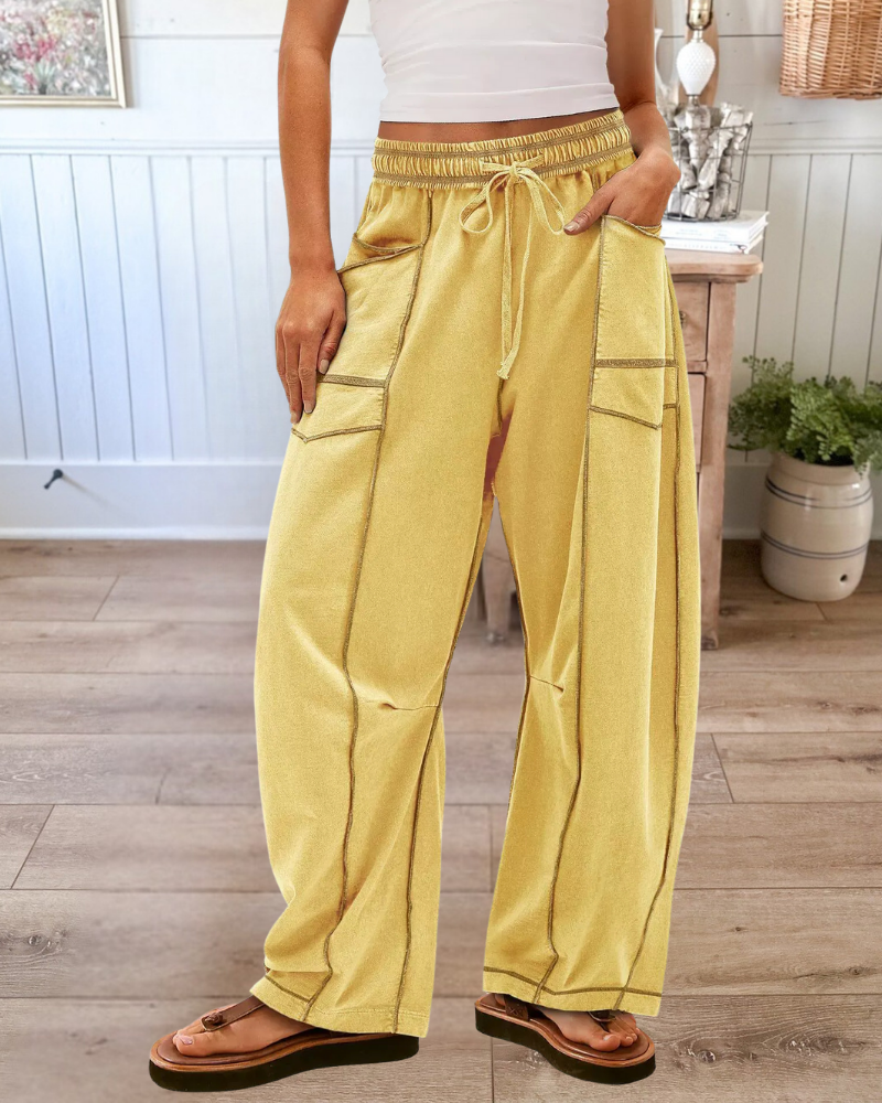 Y2k Patchwork High Waisted Barrel Pants