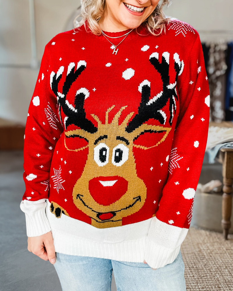 Festive Rudolph Christmas Sweater