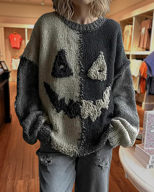 Spooky Patchwork Halloween Sweater