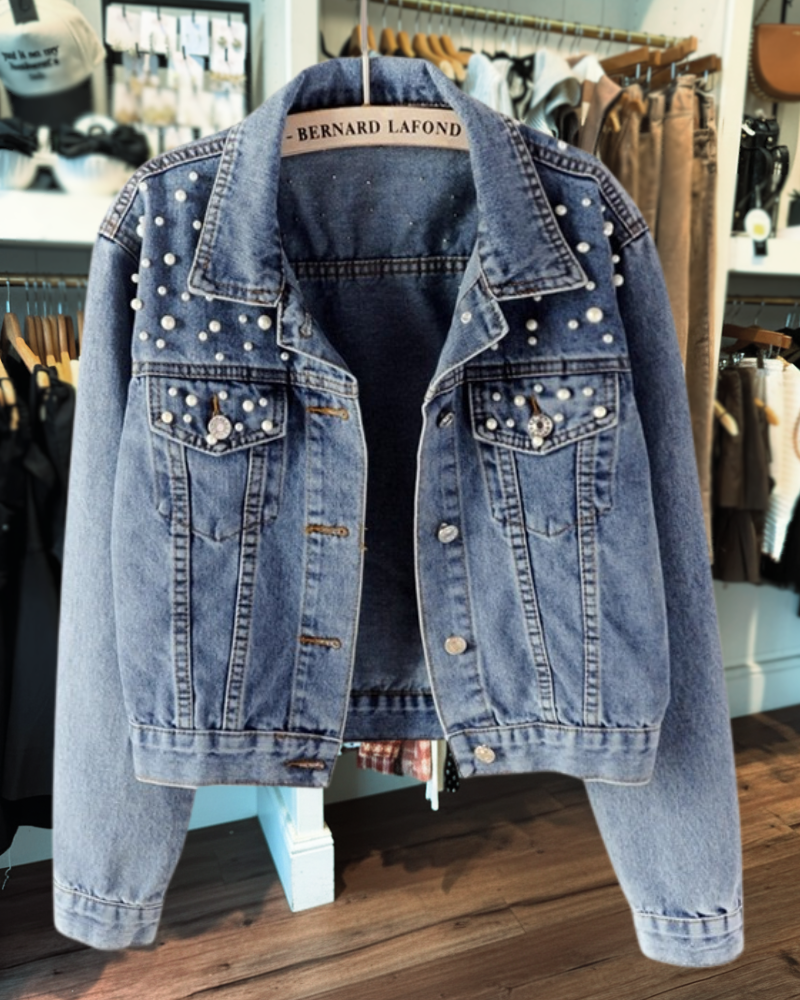 Bride  Pearls Denim Jacket
