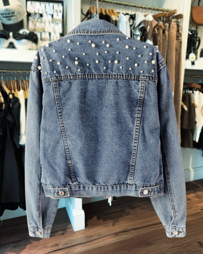 Bride  Pearls Denim Jacket