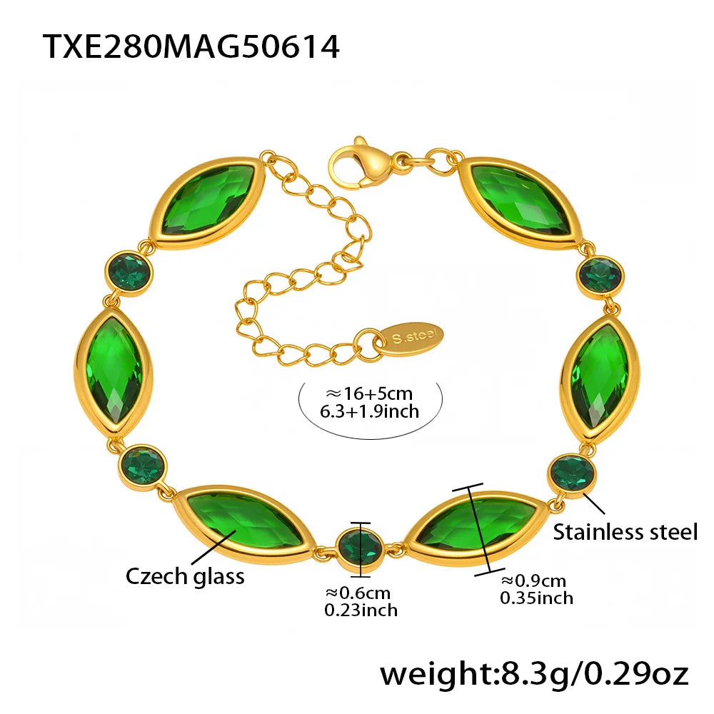 Rainbow Color Glass Bracelet Anklet