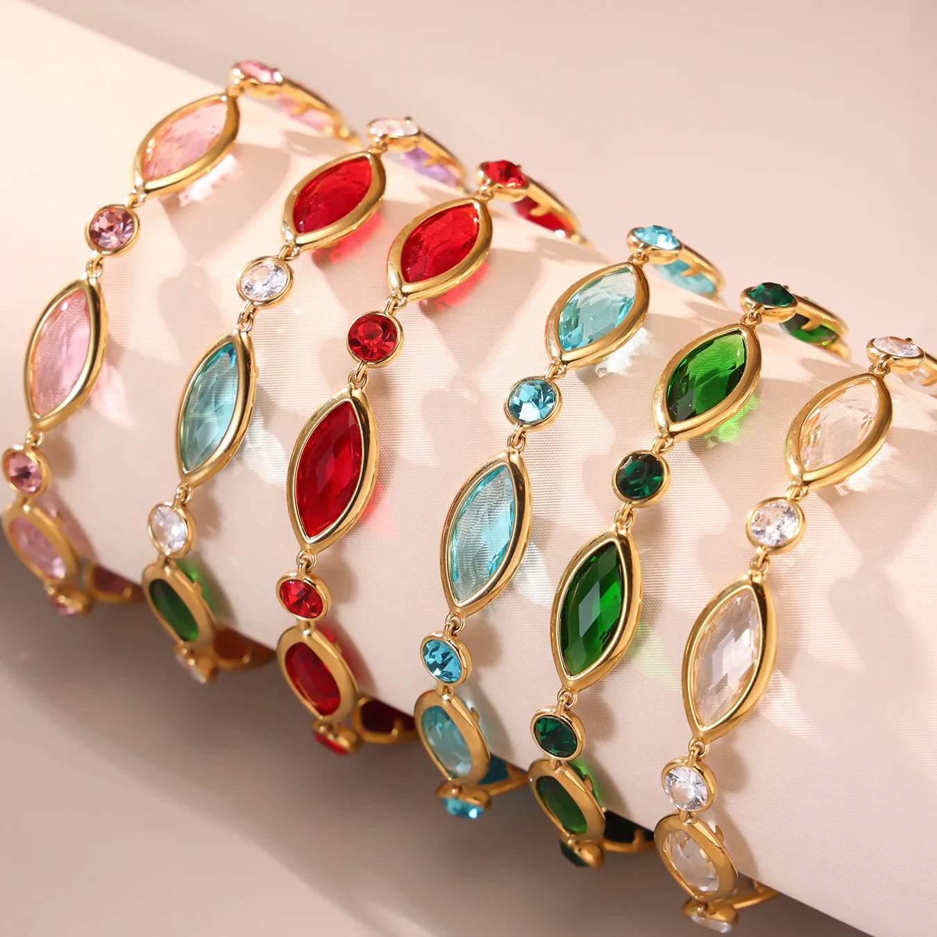 Rainbow Color Glass Bracelet Anklet