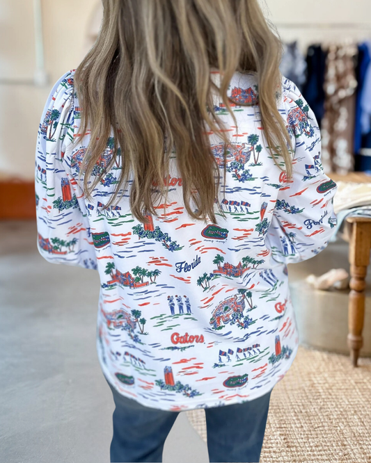 Florida Palm Trees Gators Blouse