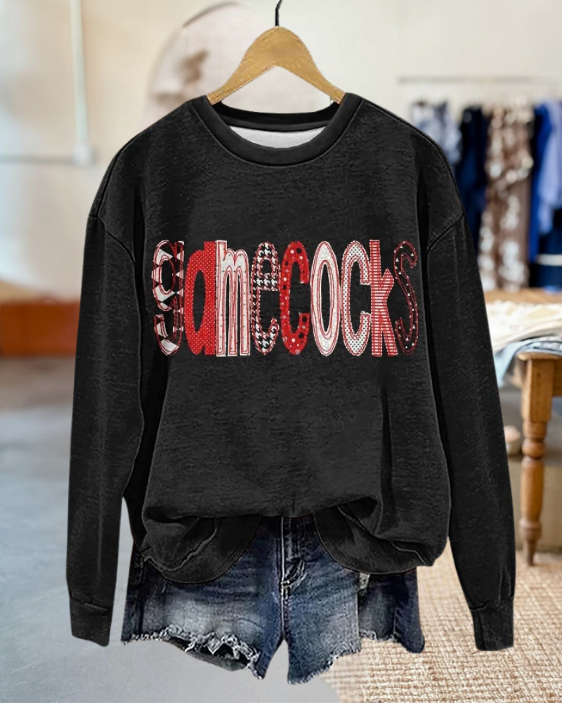 Unique Gameday Gamecocks Print Sweatshirt