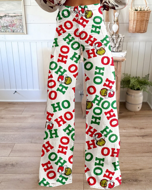 Christmas Grinch HO Wide-Leg Pants