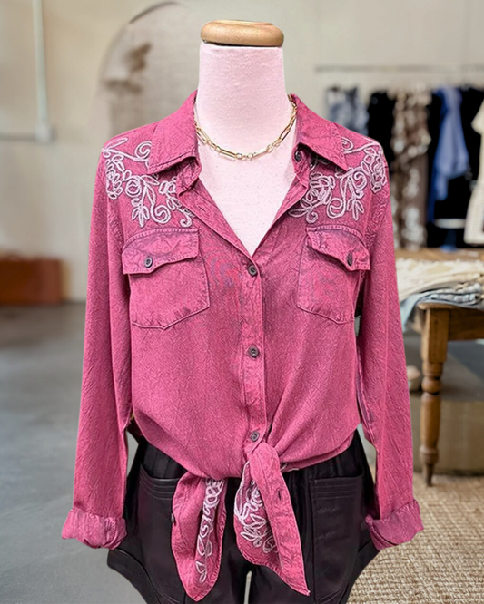 Vintage Floral Tie - Front Shirt