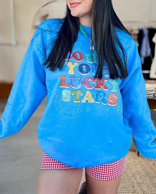 "Count Your Lucky Stars" Graphic Sweatshirt