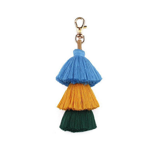 Boho Color Block Tiered Tassel Earrings