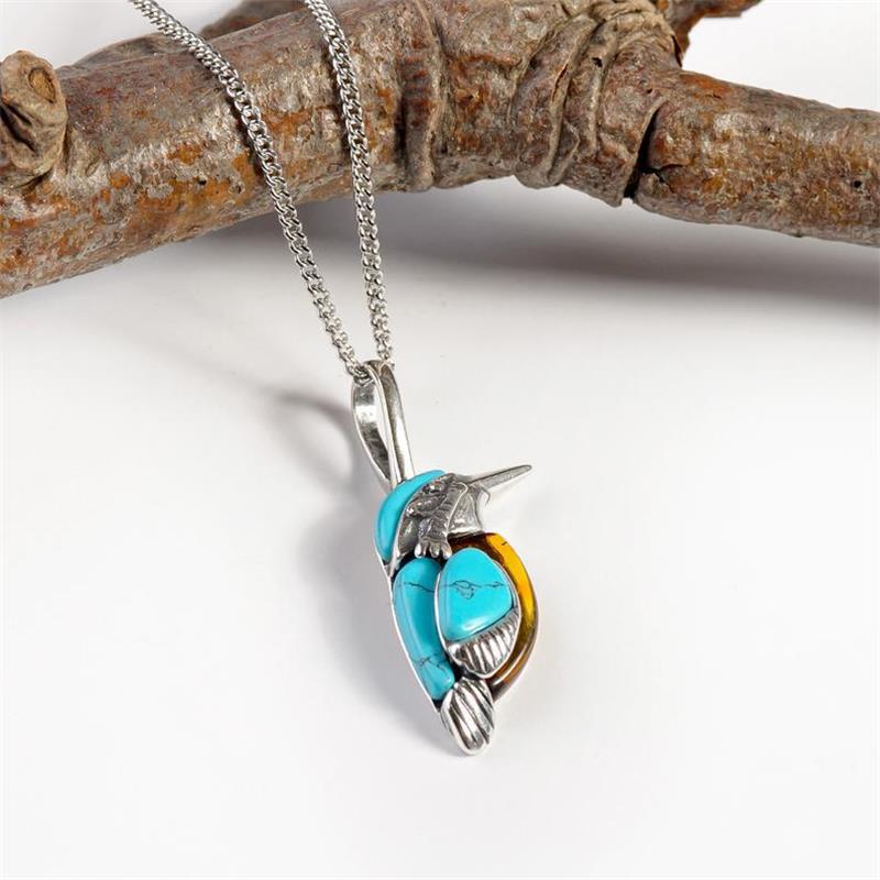 Turquoise Bird Pendant Urban Necklace