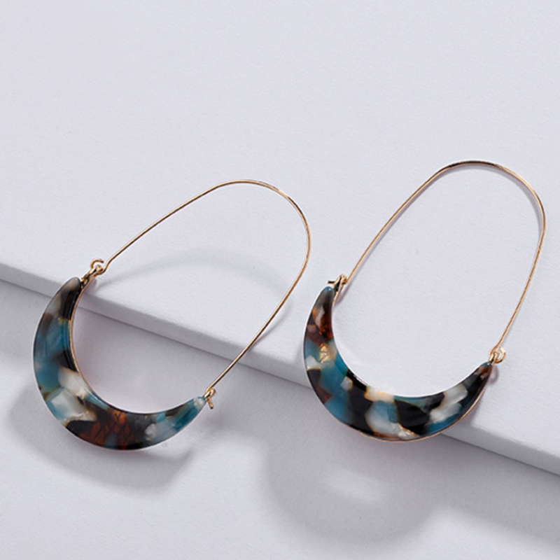 Bold Crescent Pendant Earrings