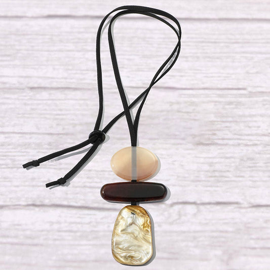 Multicolor Geometric Pendant Versatile Necklace