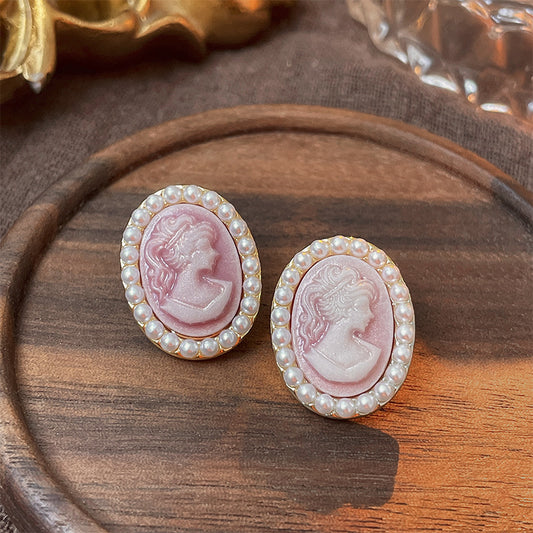Faux Pearl Decor Romantic Character Earrings