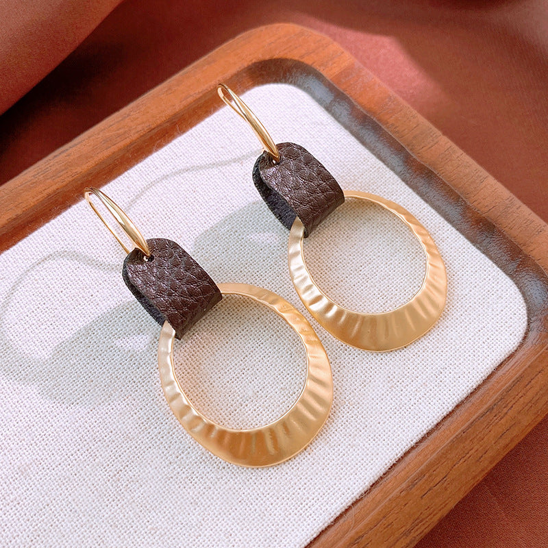 Color Block Unusual Hoop Earrings