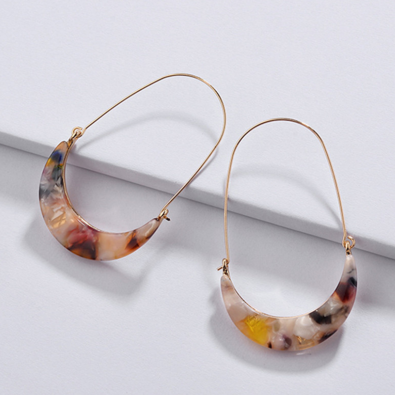 Bold Crescent Pendant Earrings