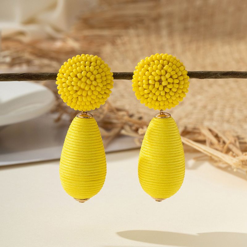 Solid Color Hyperbolic Drop-shaped Earrings