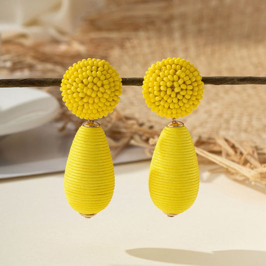 Solid Color Hyperbolic Drop-shaped Earrings