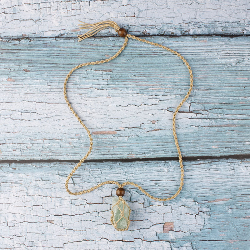 Braided Stone Pendant Ethnic Necklace
