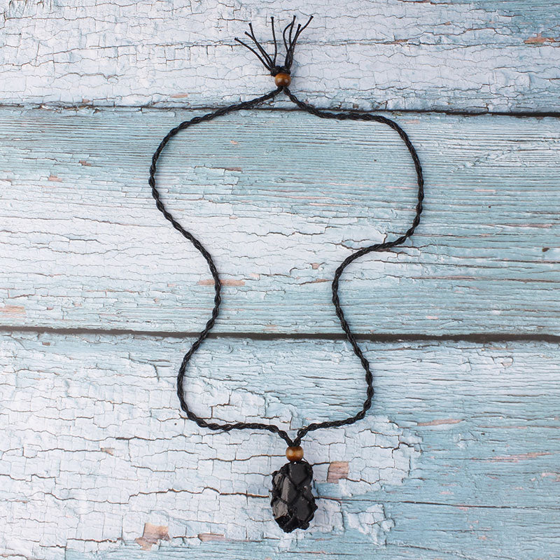 Braided Stone Pendant Ethnic Necklace